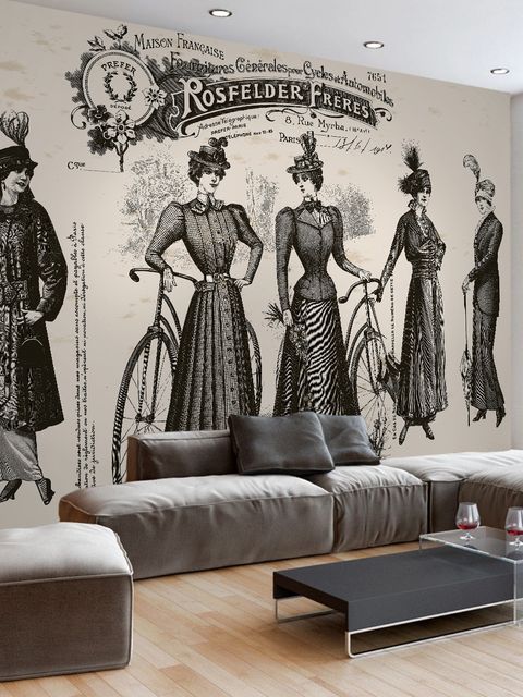 Retro Französische Modekunst Fototapete