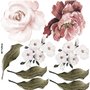 Pink Rose Red Peony Floral Bouqet Wall Decal Sticker