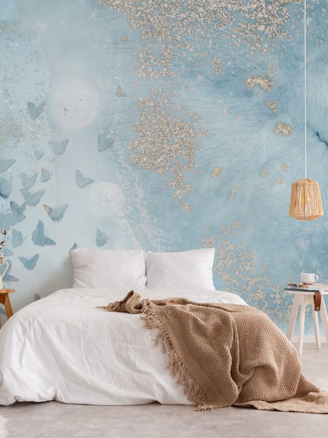 Abstract and Blue Butterfly Wallpaper Mural