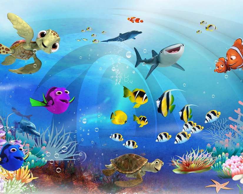 Cartoon Unterwasser-Fototapete