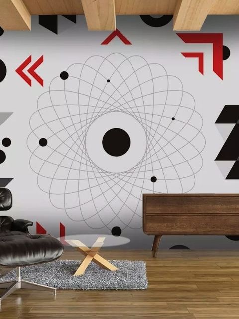 Colorful Geometric Lines Wallpaper Mural
