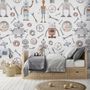 Kids Watercolor Robot Wallpaper Mural
