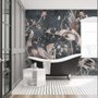 Papier peint panoramique Chinoiserie Fleur de Pivoine avec Oiseaux Chinois