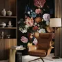 Elegant Dutch Dark Floral Bouquet Wallpaper Mural