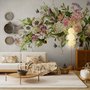 Papier peint panoramique floral hortensia vintage