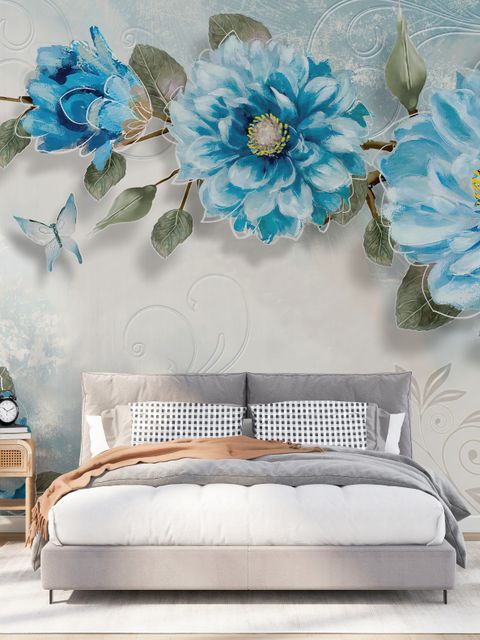 Watercolor Bohemian Floral Wallpaper Mural