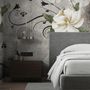 Vintage Cream Flowers Art Wallpaper Mural
