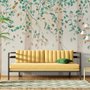 Watercolor Style Forest with Green Brown Little Leaves Wallpaper Mural