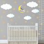 Nuage blanc et étoiles Stickers muraux