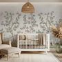 Chinoiserie Garden Trees And Birds Landscape Wallpaper Mural