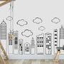 Kids Cute Black City Wall Decal Sticker