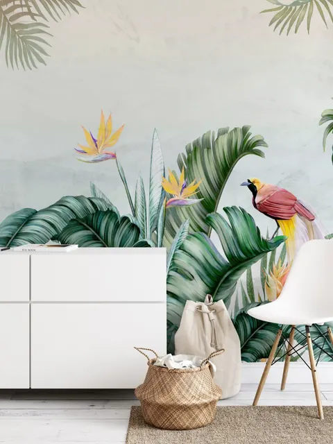 Toucans and Tropical Rainforest Wallpaper Mural