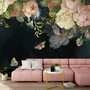 Vintage Oil Painting Dark Roses Wallpaper Mural