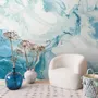 Marble Style Blue Brush Paint Art Wallpaper Mural