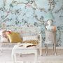 Aquarell-Chinoiserie-Blumen-Pfingstrosen-Fototapete