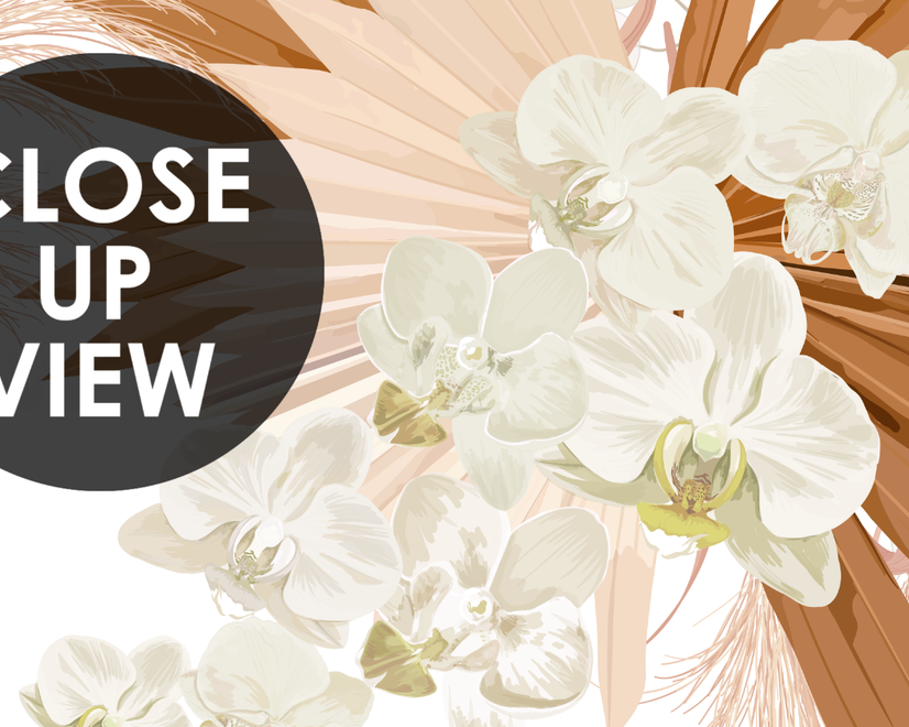 Neutral Boho Plants with Palm Leaf Wallpaper Mural