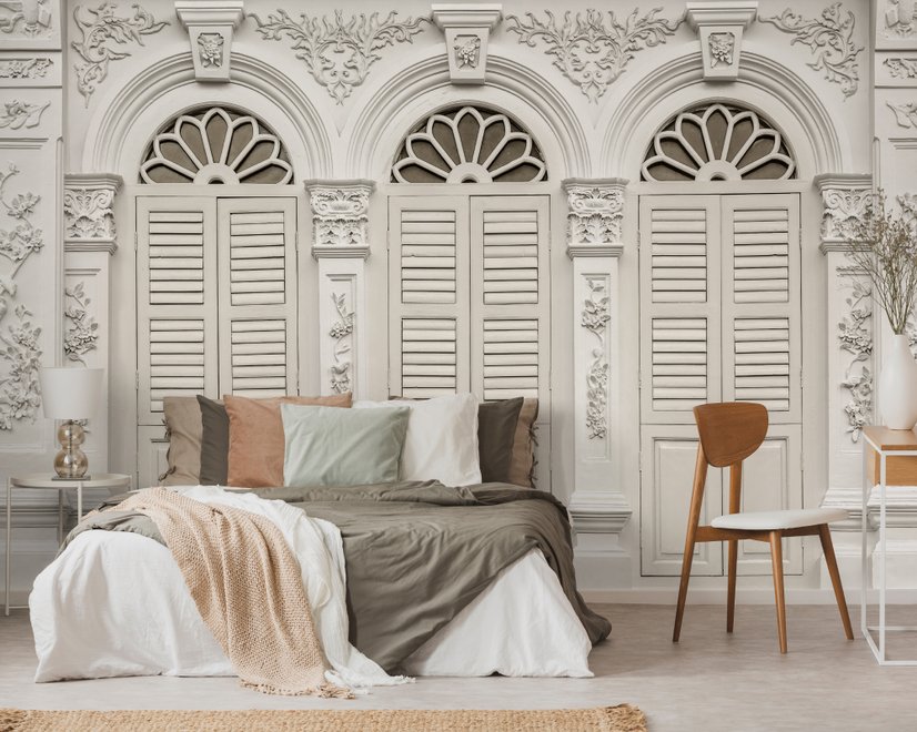 Faux Window Shutter Wallpaper Mural