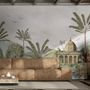 Vintage River Landscape with Mosque Historical Art Wallpaper Mural