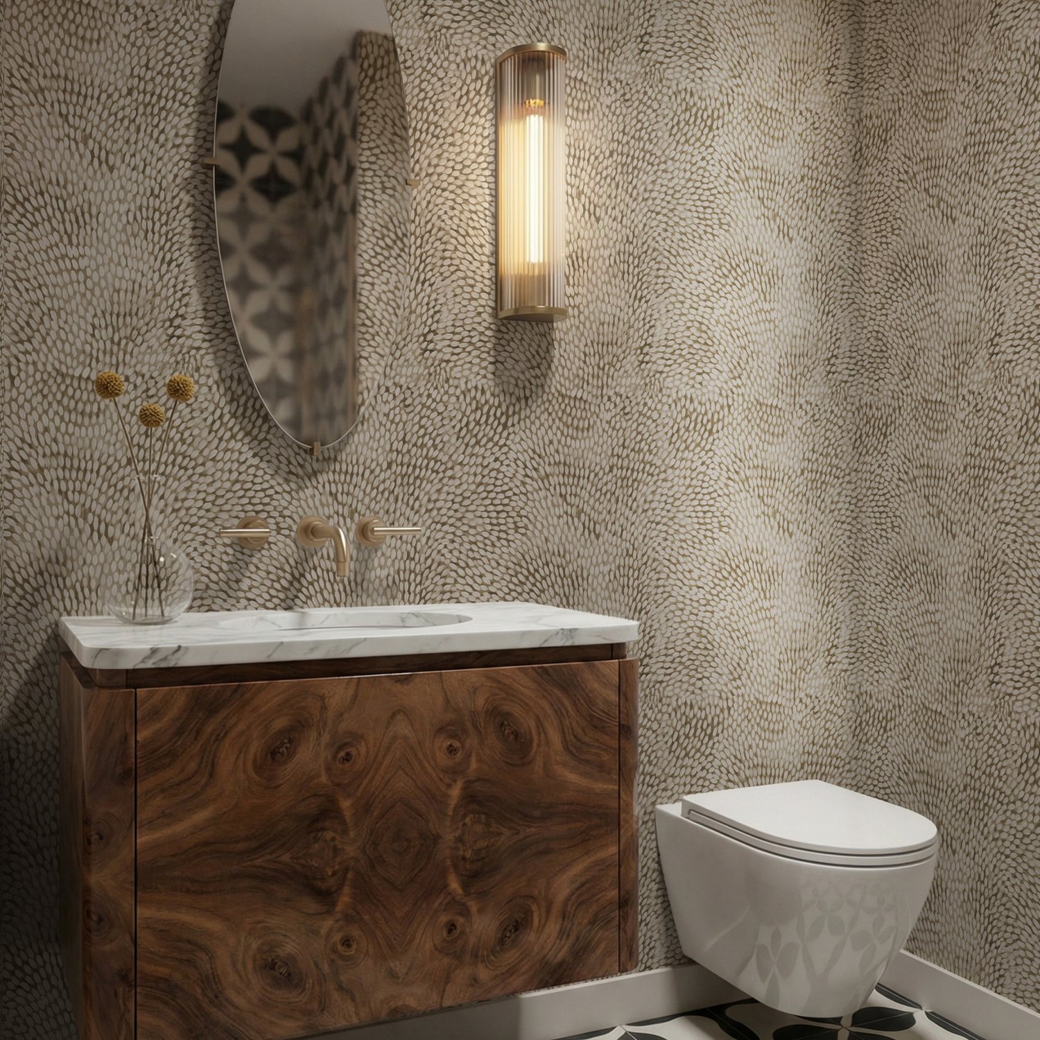 Abstract Textured Brush Stroke Neutral Wallpaper - Peel and Stick
