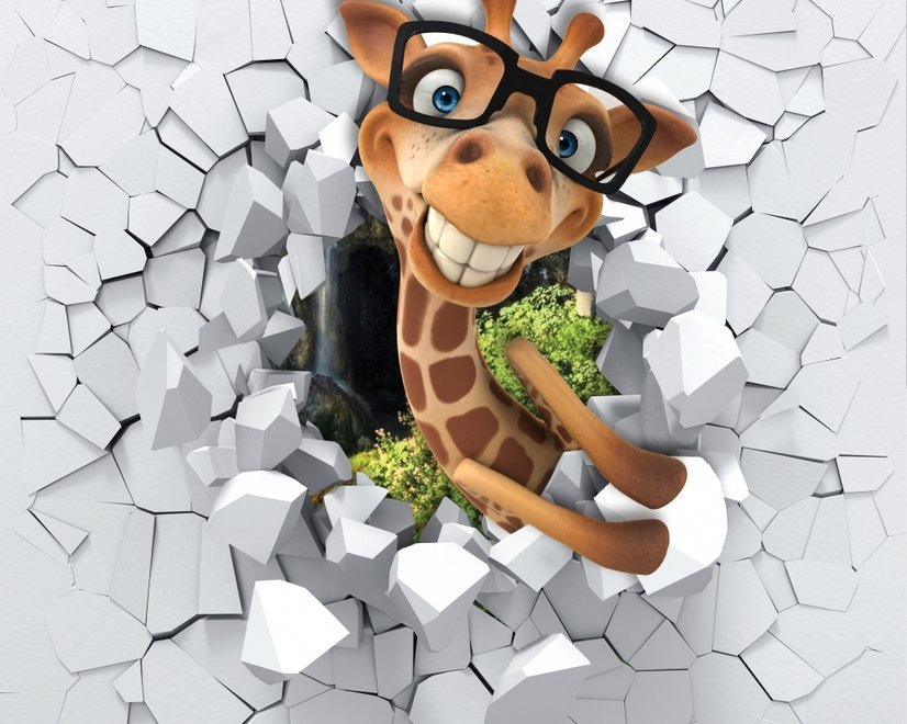 Cartoon Giraffe Wallpaper Mural