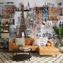 Eiffel Tower and Country Typography Wallpaper Mural
