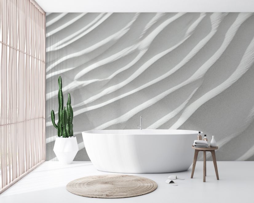 Nordic Style White Stripe Wallpaper Mural