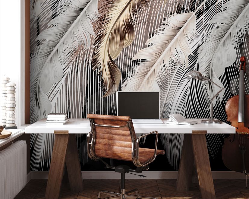 Nordic Light Feathers Wallpaper Mural