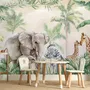 Kids Safari Animals with Cub Wallpaper Mural