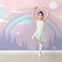 Kids Nursery Rainbow with Colorful Mountains and Shiny Stars Wallpaper Mural
