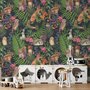 Papier peint panoramique aquarelle mignons enfants animaux dans la forêt