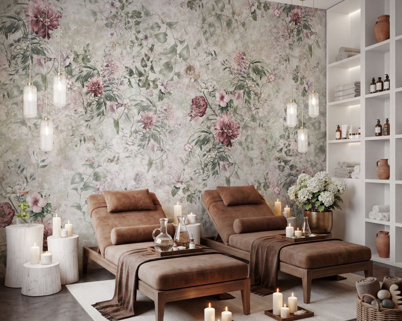 Vintage Floral Wallpaper Mural