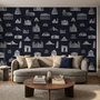 Vintage World Architecture Sketch Wallpaper Mural