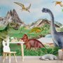 Fototapete für Kinder mit prähistorischen Dinosauriern