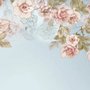 Papier peint panoramique fleurs grimpantes rose poudré