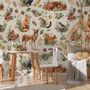 Nursery Watercolor Cute Forest Animals Pattern Wallpaper Mural