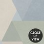 Pastel abstract wallpaper with overlapping sky blue, blush, cream, sage and grey textured triangles
