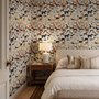 Zoomie kids wallpaper with painted dog breeds in tan, brown, black and grey on white