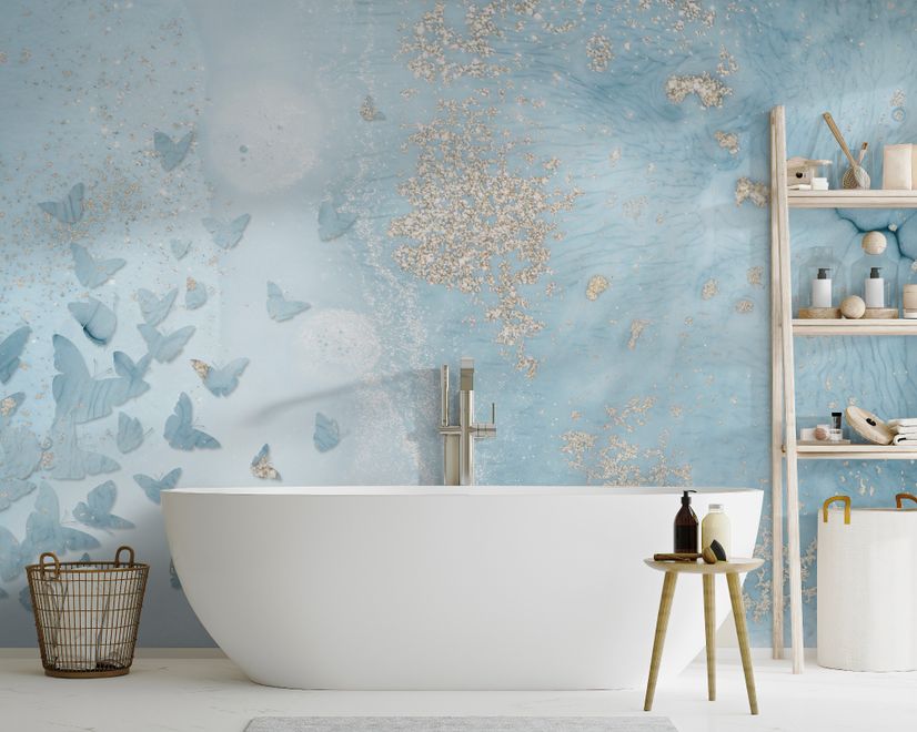 Abstract and Blue Butterfly Wallpaper Mural