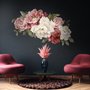 Weiches Rotes Pfingstrosen Blumen Wandtattoo