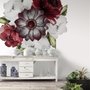 Aquarelle rouge, rose et anémone Bouquets floraux Stickers muraux