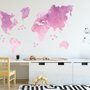 Kinder Pink Weltkarten mit kleinen Fischen Wandtattoo