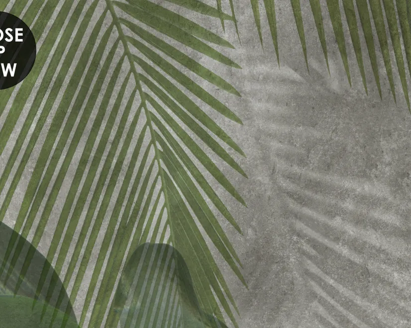 Papier peint tropical feuilles de palmier vertes
