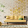 Geometric Yellow Honeycomb Wallpaper Mural