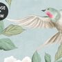 Soft Chinoiserie Peony Tree Blossom Art Wallpaper Mural