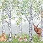 Kids Woodland Animals in the Forest Wallpaper Mural