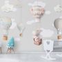 Little Hot Air Balloons with Clouds Wallpaper Mural