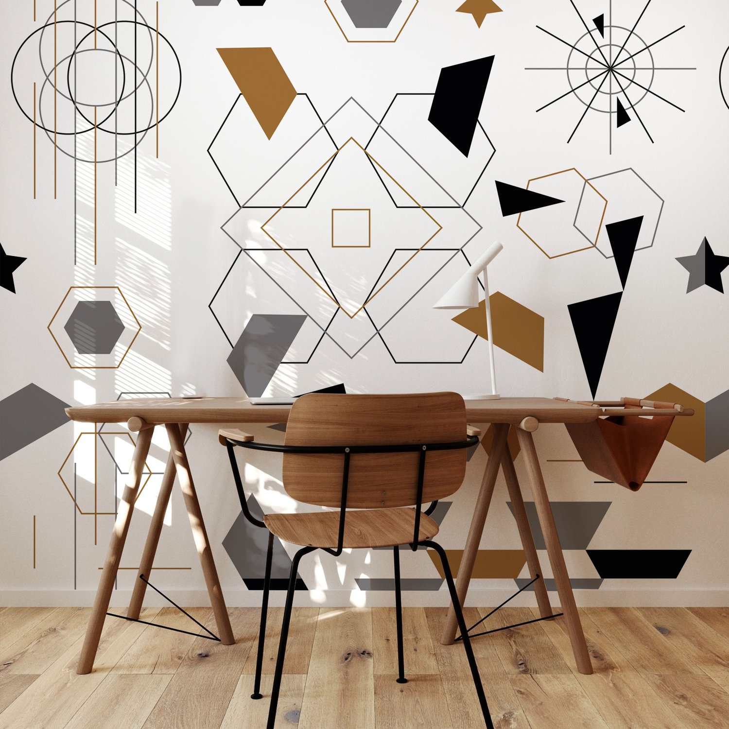 Geometric Shapes Wallpaper Mural - Peel and Stick