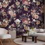 Papier peint bouquet floral vintage sombre