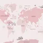 For Girls Pink Monochrome World Map Wallpaper Mural
