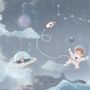 Soft Shining Planets and Astronaut for Boys Space Wallpaper Mural